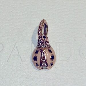 Authentic PANDORA Rose Charm Lucky Pink Ladybird